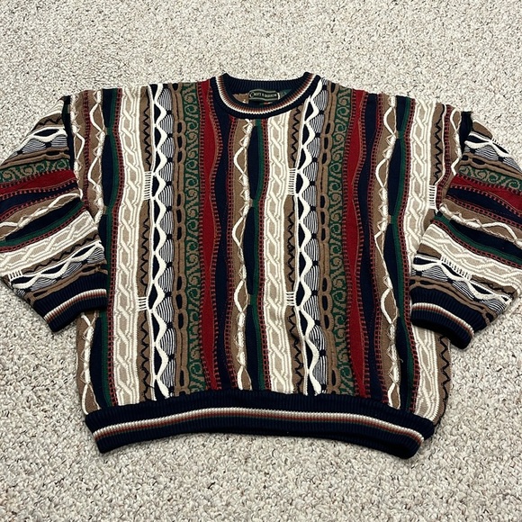Croft & Barrow Vintage 3D Knit Sweater Men's Sz XL Cabincore Grandpacore - Picture 1 of 9